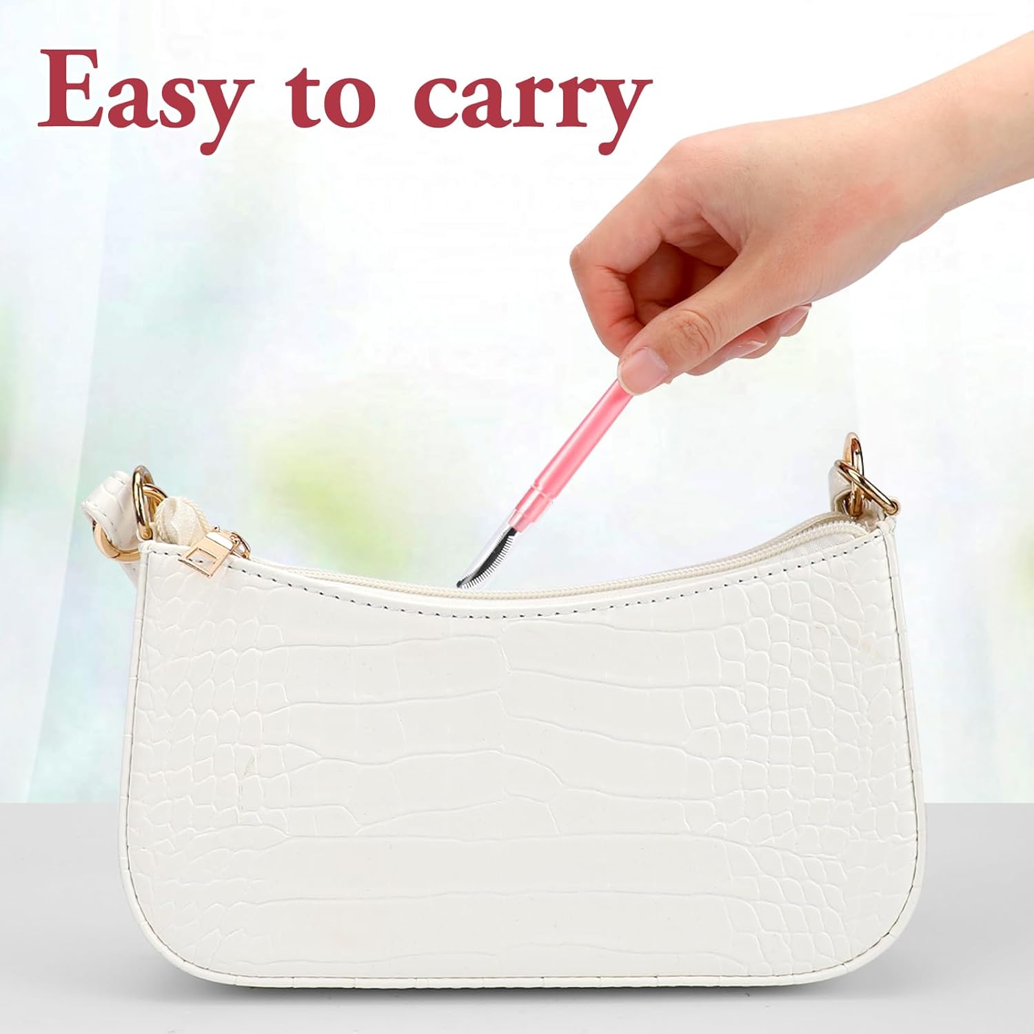 3 Pcs Silicone Lash Definer with Dust Lid Eyelash Comb Mascara Separator Brow Grooming Brush (Pink)-FemmiqueWomen