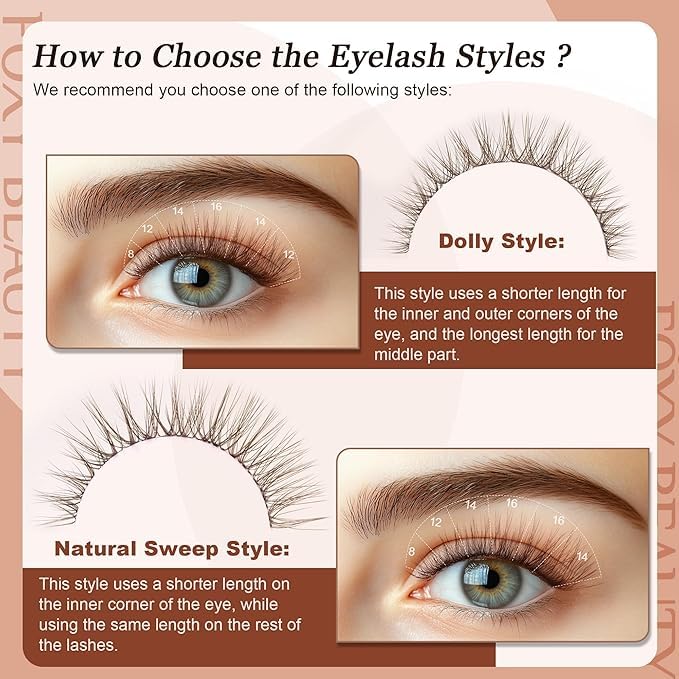 Lash Clusters - Dark Brown Lashes 360PCS Natural Wispy Fluffy Eyelash Clusters 8-16 MM Eyelash Extensions D Curl Faux Mink Lash Extensions DIY at Home-FemmiqueWomen