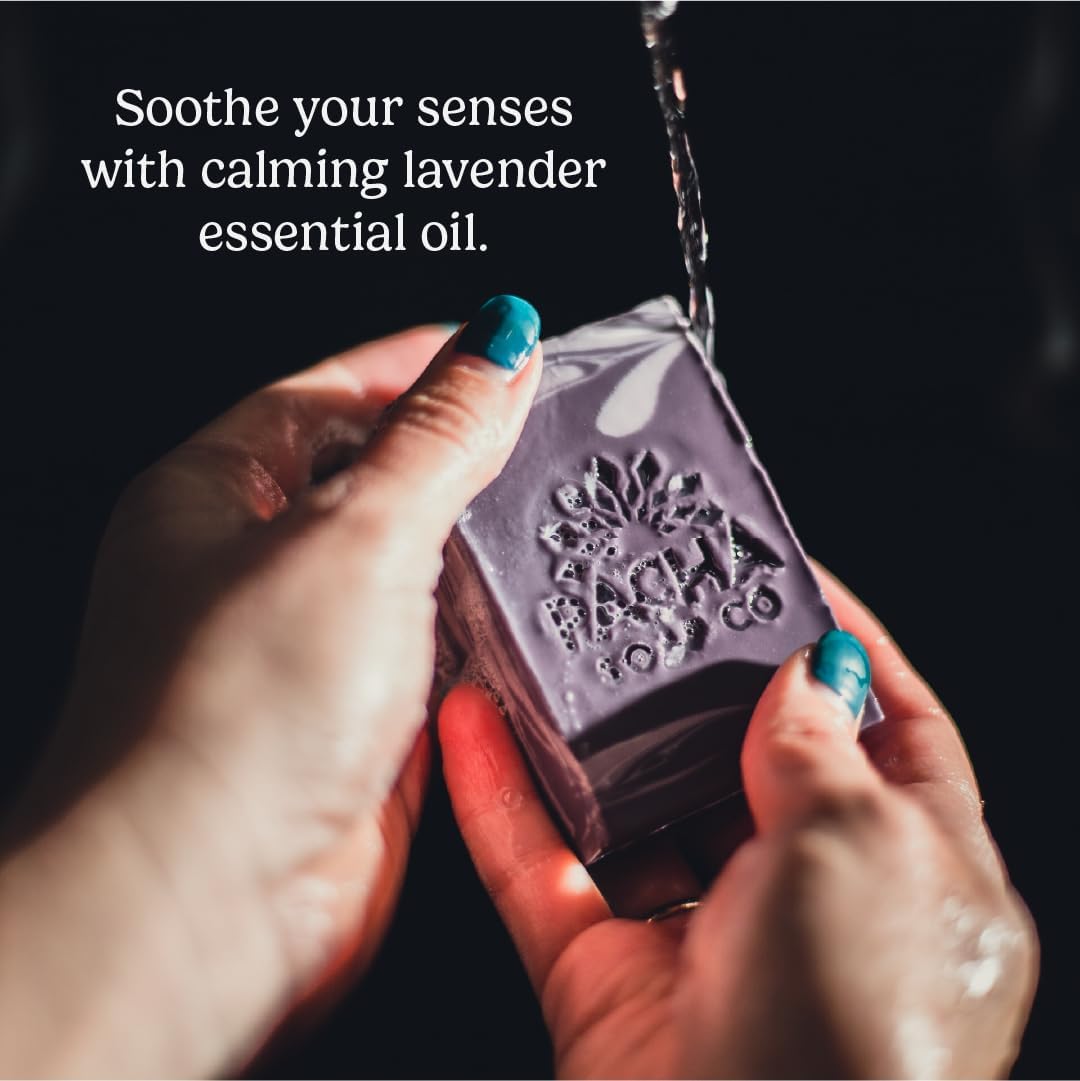 Pacha Soap Co. Bar Soap - Premium, Handcrafted, Hydrating, Natural Face Wash, Hand Cleanser, Body Wash, Soothing Essential Oils (French Lavender, 5-Pack, 4 oz ea)-FemmiqueWomen