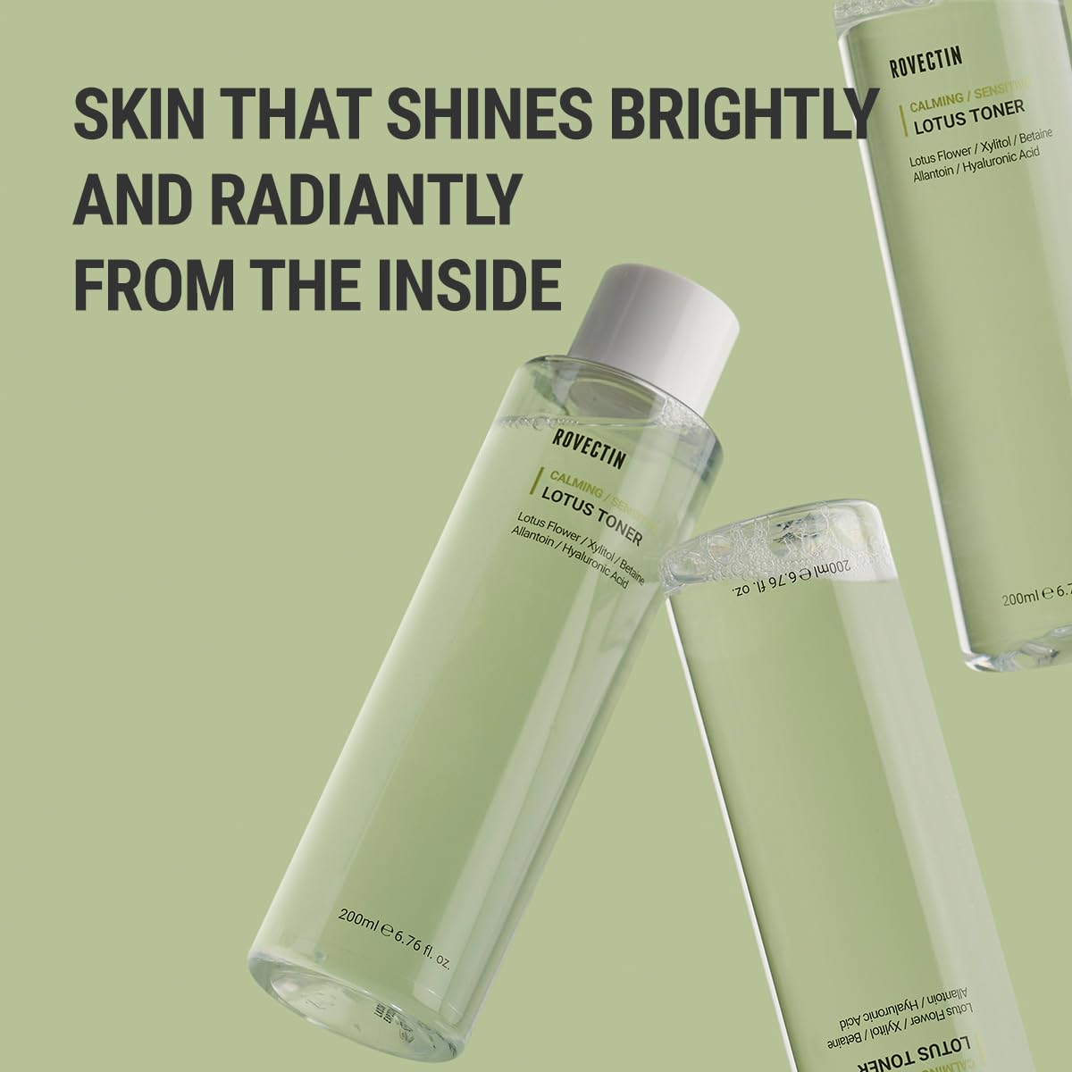 ROVECTIN Calming Lotus Water Toner - pH4.7 Extra Soothing and Hydrating for Trouble Care | 40% Lotus Flower Extract for Purifying | Hyaluronic Acid, Alcohol-Free, Vegan, K-Beauty (6.76 fl. oz, 200ml)-FemmiqueWomen