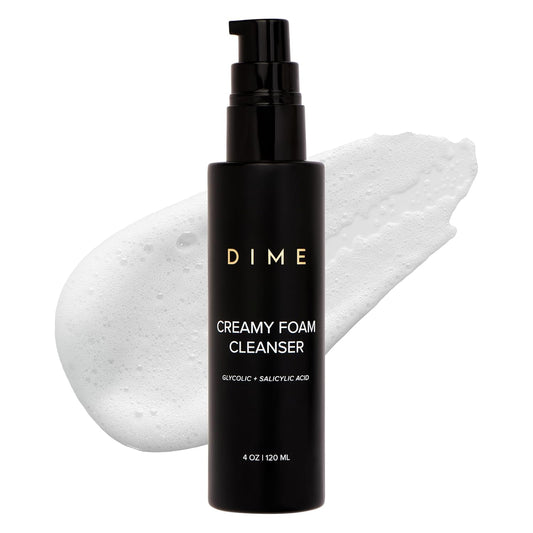 DIME Beauty Creamy Foam Cleanser, Foaming Face Wash, Daily Salicylic Acid Facial Cleanser for Oily Skin, 4 oz / 120 m-FemmiqueWomen