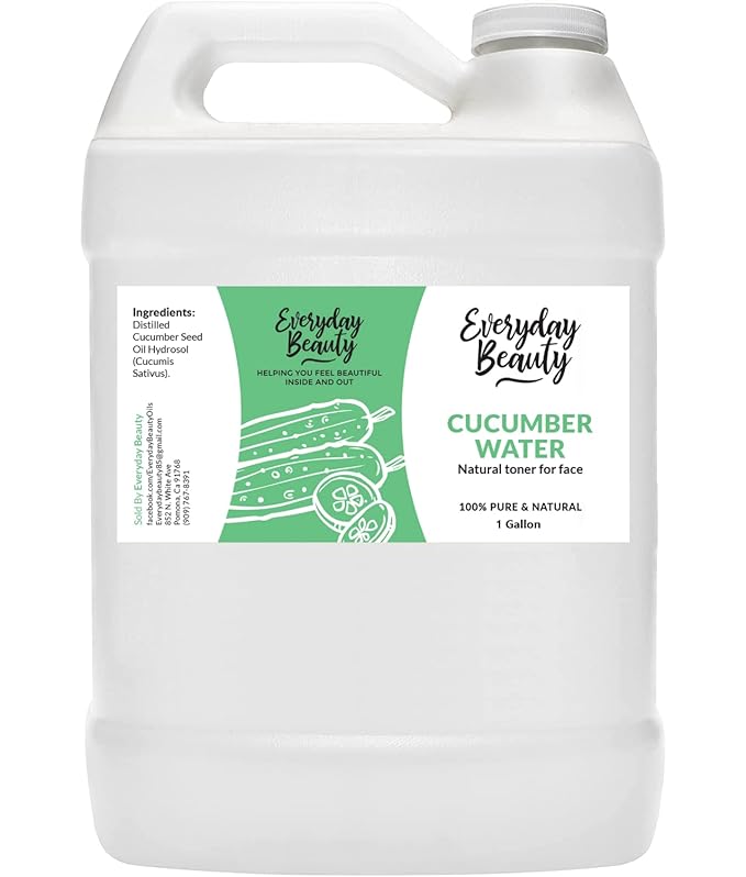 Cucumber Hydrosol Facial Toner - Bulk 1 Gallon All Natural Hydrating Spray Mist for Face and Hair - 100% All Natural Cucumber Water Hydrosol-FemmiqueWomen