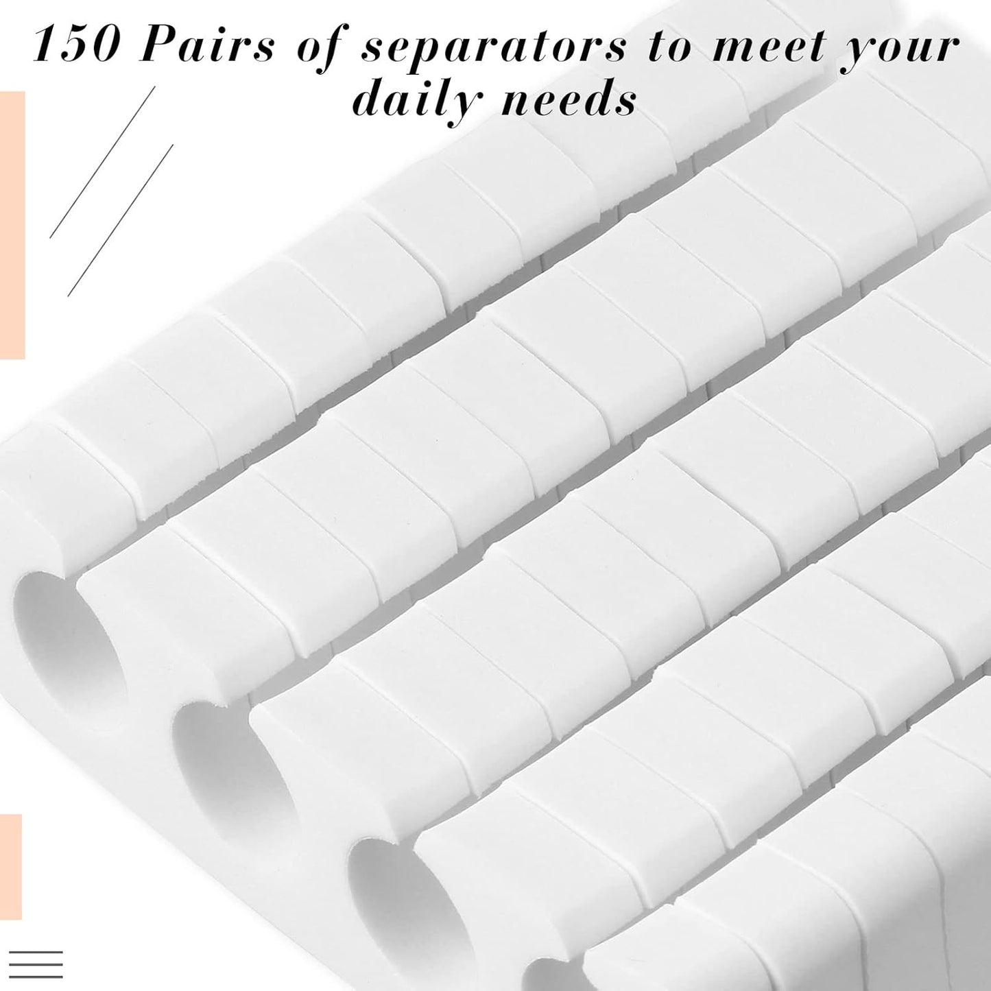300 Pcs Toe Separators for Nail Polish Bulk Toe Separator Pedicure Correct Foot for Men Women Nail Polish Comfy Soft Pedicure Supplies(White)-FemmiqueWomen