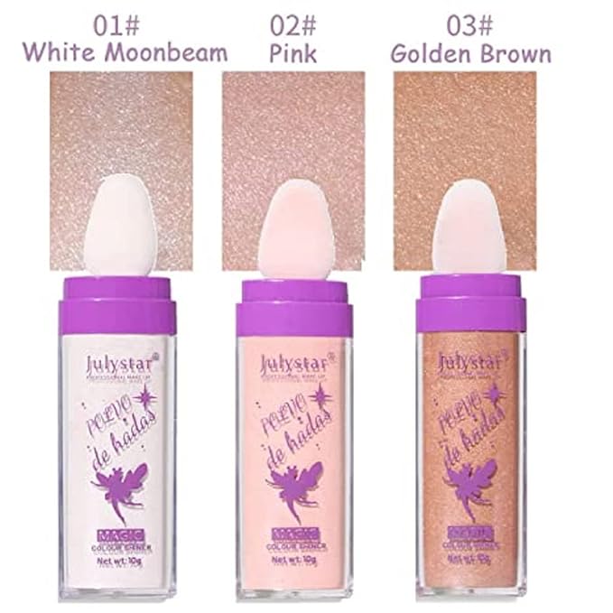 3 Colors Polvo De Hadas Body Brightens the Natural Three-Dimensional Face Blusher Fairy Highlight Patting Powder (3 Colors)-FemmiqueWomen