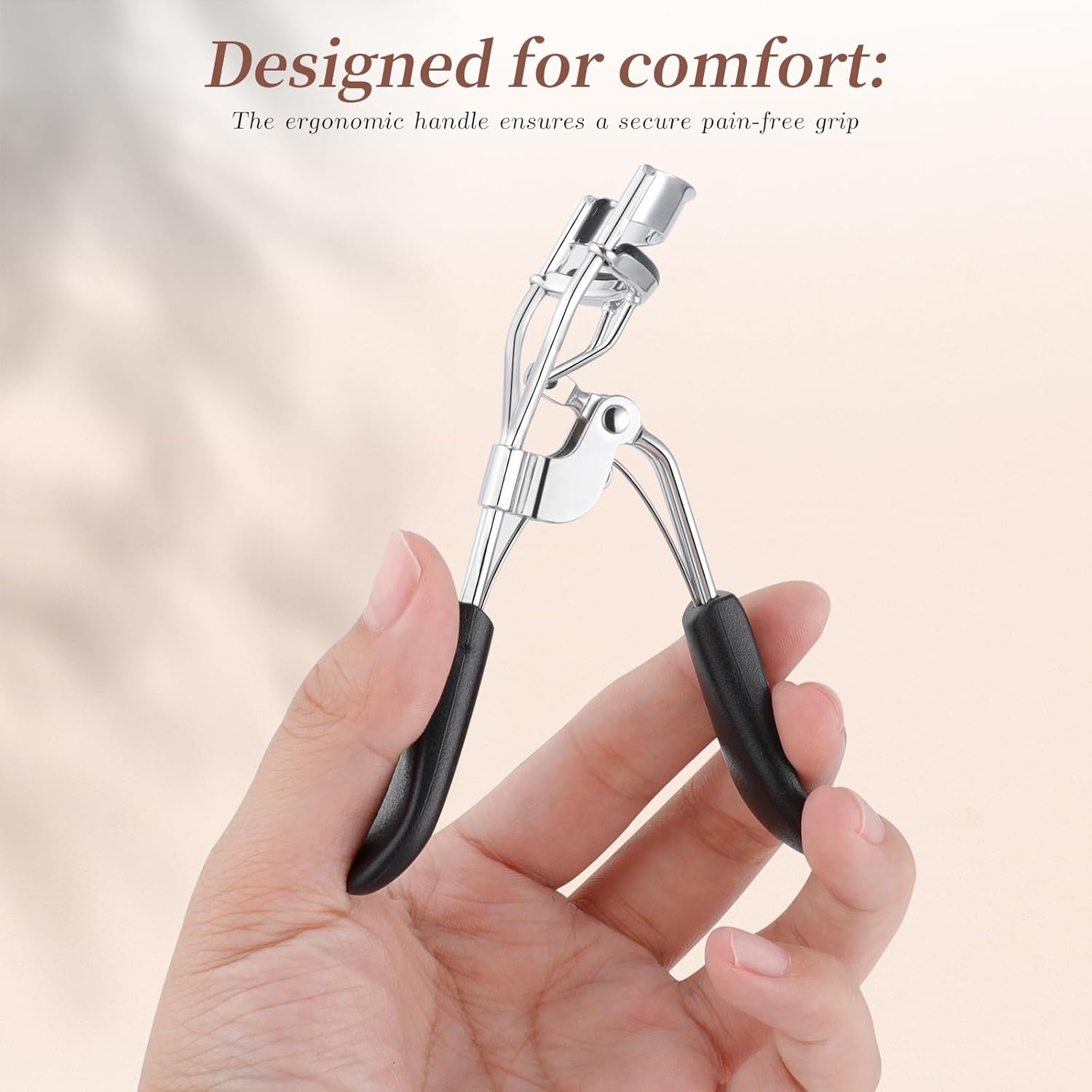 docolor Eyelash Curler with Eyelash Comb, Lash Curler with 8 Pcs Silicone Refill Pads Suitable for All Eye Shapes Curl up to one Day Easy to Operate No Pinching or Pulling Eyelash Eye Makeup Tool-FemmiqueWomen