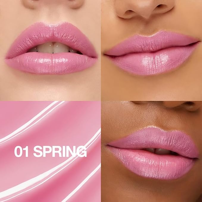 2Pcs Tinted Lip Balm Moisturizing Lipstick – Soft Pale Pink & Cool Plum Red Sheer Hydrating Lip Color for Dry Lips – Nourishing Lip Balm for All Women with a Subtle Natural Scent (S01 & S04)-FemmiqueWomen