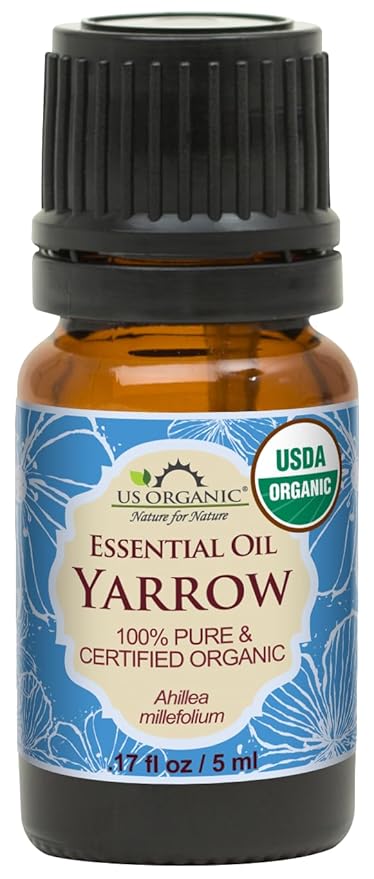 US Organic 100% Pure Yarrow Essential Oil, USDA Certified Organic, Steam Distilled, Achillea Millefolium, Therapeutic Grade, Calming & Soothing, Skin Care & Aromatherapy, Sourced from Bulgaria (5 ml)-FemmiqueWomen