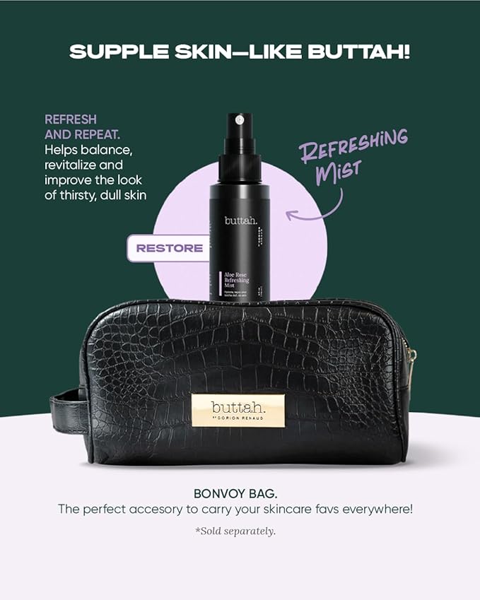 Buttah Skin by Dorion Renaud Aloe Rose Refreshing Mist 4oz - Hydrating Rose Water Face Spray - Refreshing Aloe Facial Mist - Naturally Based Skin Care for Men & Women - Black-Owned Skincare-FemmiqueWomen