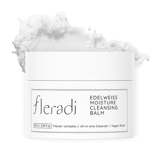Edelweiss Cleansing Balm – Vegan Makeup Remover and Face Cleanser with Natural Flower Extracts. Korean Skincare, No Parabens or Sulfates (3.38 fl oz)-FemmiqueWomen