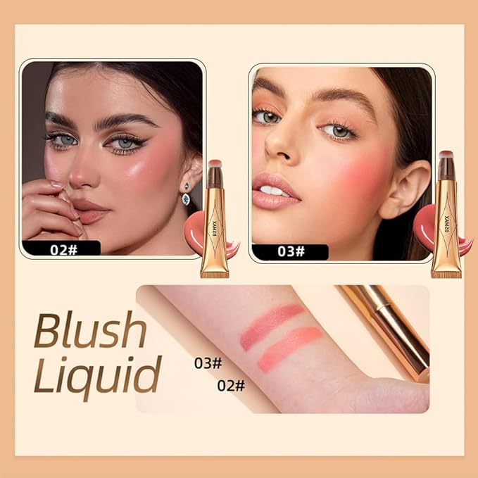 3 Pcs Liquid Contour Beauty Wand Set, Contour & Blush & Highlighter Stick with Cushion Applicator， Attached Easy to Blend, Long Lasting & Smooth Natural Matte Finish (01#03#04)-FemmiqueWomen