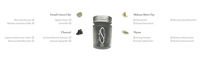 100% Natural Acne Prone Skin Clay Mask 60g All Clay & No Water-FemmiqueWomen