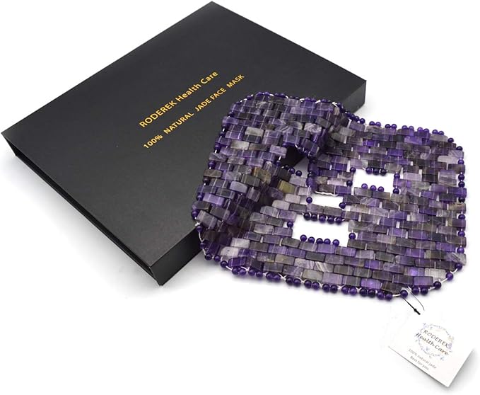 Jade Face Mask, Jade Mask for Relieving Face & Eye Puffiness Migraine, Anti Wrinkle Mask Therapy, Yoga Meditation Tools (Amethyst)-FemmiqueWomen