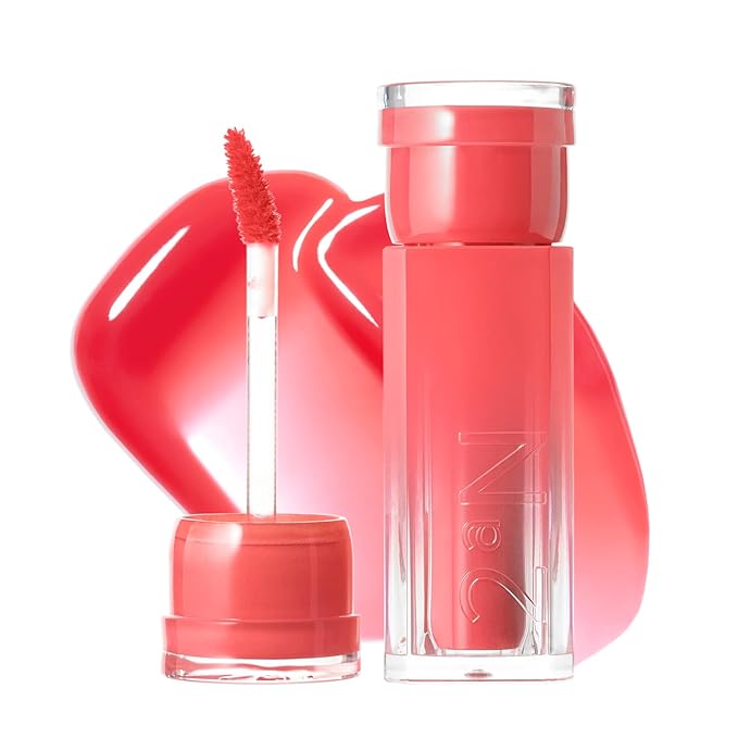 2aN Glaze Bouncing Tint – Lightweight, Moisturizing Lip Tint with High-Shine Finish, Smooth, Light Plumping, Comfortable Wear, Korean Makeup (Chewy, 0.16 oz)-FemmiqueWomen