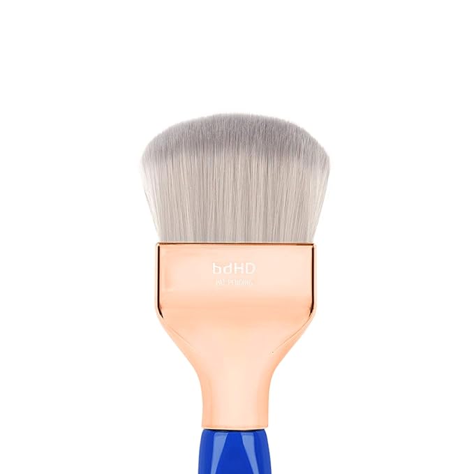 Bdellium Tools Professional Makeup Brush - Golden Triangle 972 Large Rounded Double Dome Blender - With All Vegan and Soft Synthetic Fibers, For Foundation Application & Blending (Blue, 1pc)-FemmiqueWomen