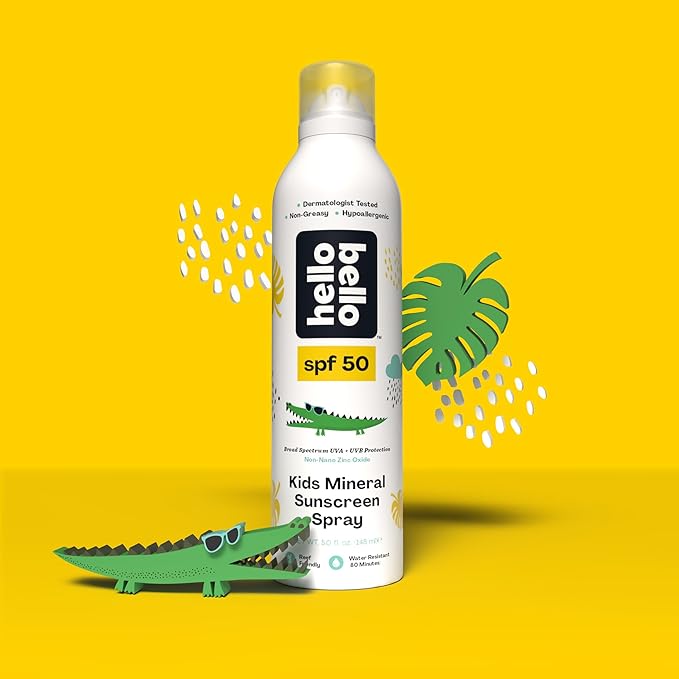 Hello Bello SPF 50 Mineral Sunscreen Spray - Hypoallergenic Broad Spectrum UVA + UVB Protection - Reef Friendly & Water Resistant - 5 oz (Pack of 2)-FemmiqueWomen