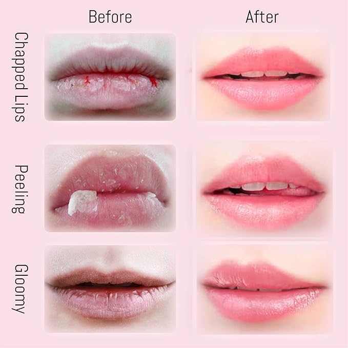 2PCS Lip Balm Honey Pot, Honey Pot Lip Balm for Dry Cracked Lips, Strawberry Lip Balm Scrubs Exfoliator & Moisturizer, Hydrating Lip Balm Honey Pot with Wand, Lip Sleeping Mask (B)-FemmiqueWomen