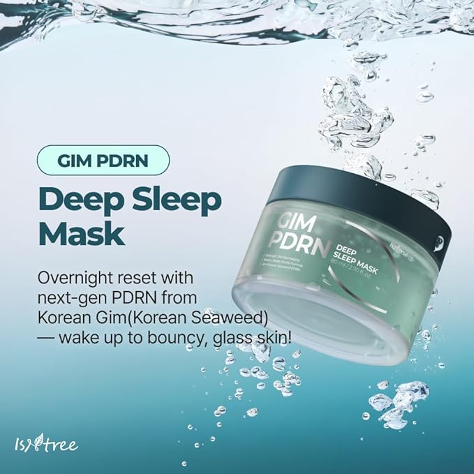 IsNtree Gim PDRN Deep Sleep Mask 80ml, 2.7 fl oz | Korean SEAWEED Skincare Sleeping Mask gel | Night Cream | Facial Mask | Overnight Gel mask for Hydration & Skin Bounce-FemmiqueWomen