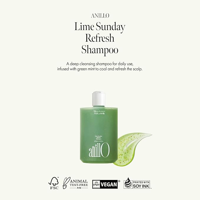 Lime Sunday Refresh Shampoo with Vitamin C, Korean Jeju Tangerine, Mint & Almond Powder for Oily Scalp Care – Exfoliating, Deep Cleansing, Lime Citrus Scent, Silicone & Paraben-Free (15.22 fl.oz)-FemmiqueWomen