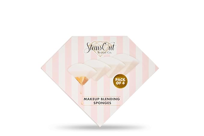 StansOut Beauty Sponge 4-Pack – Streak-Free, Airbrushed Finish | Reusable, Quick-Drying, Latex-Free | Multi-Angle Blending Sponge for Cream, Liquid & Powder | Pro Makeup Applicator-FemmiqueWomen