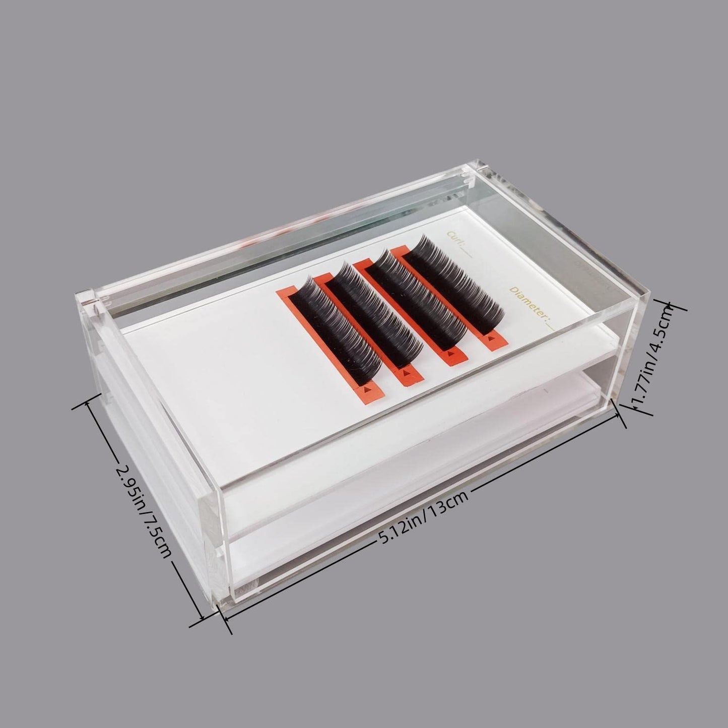 Two Layers Eyelash Grafting Pallet with Cover, Dust-proof Acrylic Lash Tile holder, Eyelash Extensions Storage Gasket Pads 2 Tiers for Beginners Beauty Artist Salon (White)-FemmiqueWomen