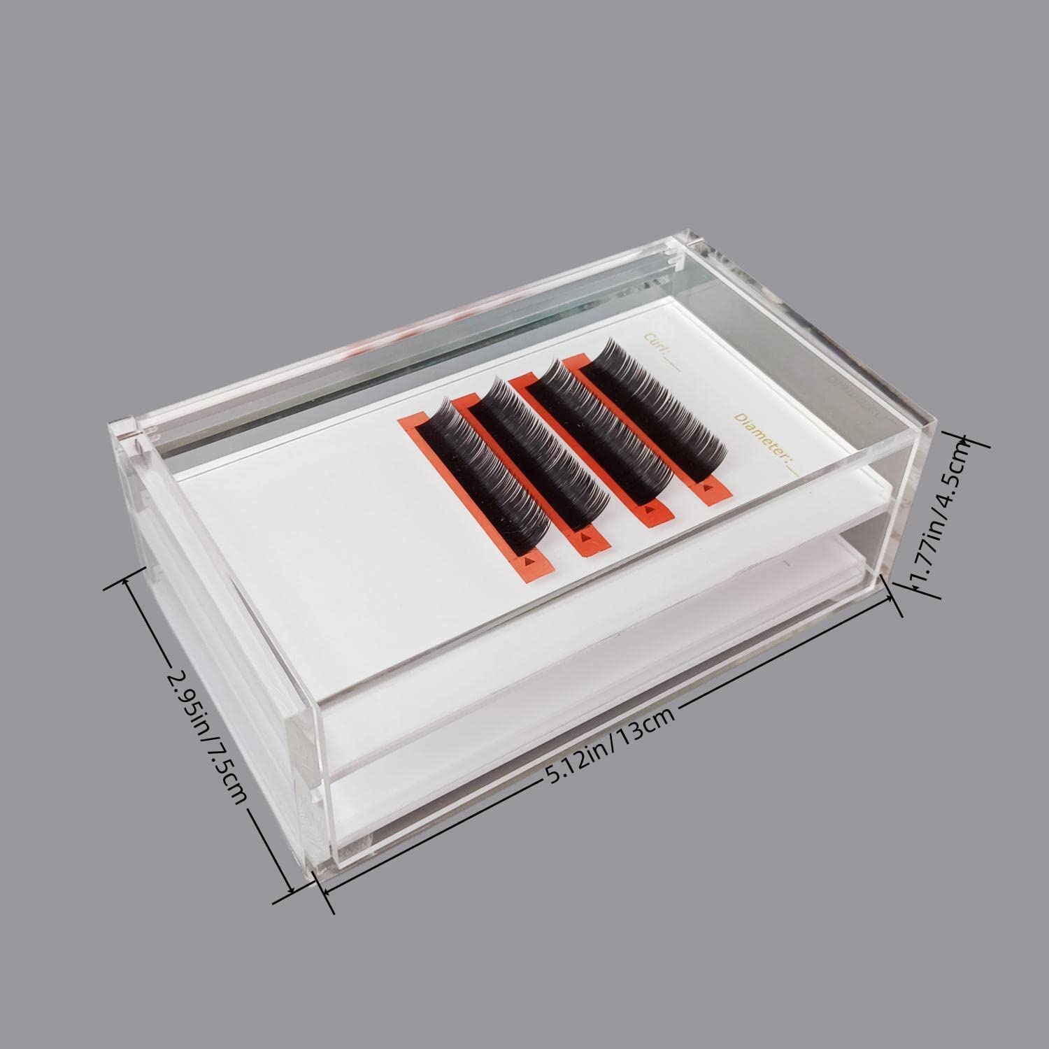 Two Layers Eyelash Grafting Pallet with Cover, Dust-proof Acrylic Lash Tile holder, Eyelash Extensions Storage Gasket Pads 2 Tiers for Beginners Beauty Artist Salon (White)-FemmiqueWomen