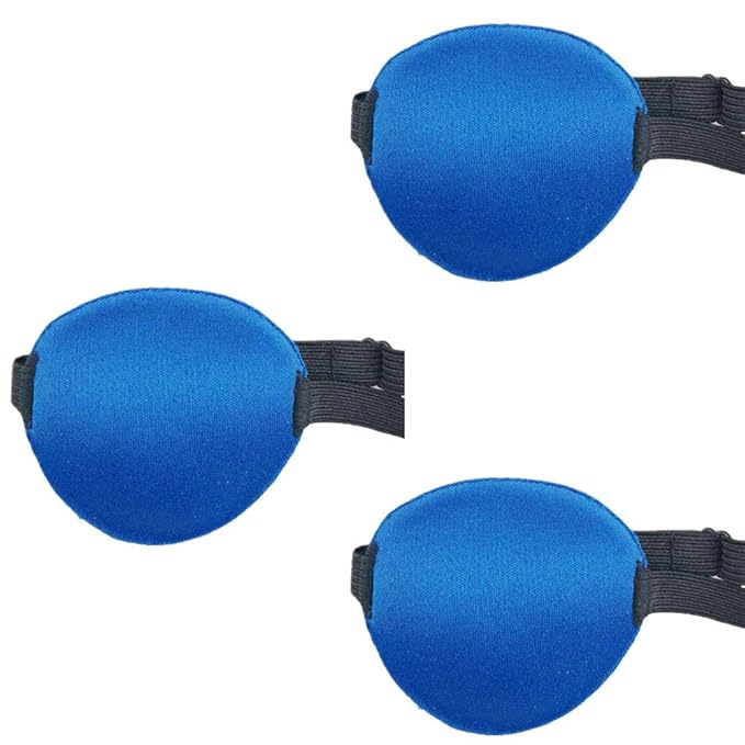 3 Pack Eye Patch Strabismus Adjustable Eye Patch Eye Mask Buckle Adults and Kids Blue-FemmiqueWomen