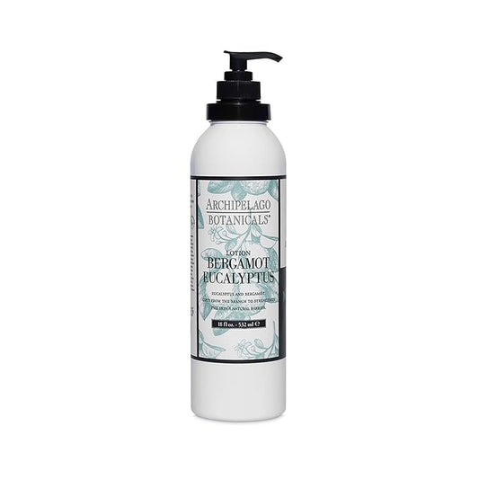 Archipelago Botanicals Bergamot Eucalyptus Lotion, Hydrating Lotion for Rejuvenated and Smooth Skin, Scented Body Lotion Made without Parabens, Phthalates and GMOs (18 oz)-FemmiqueWomen