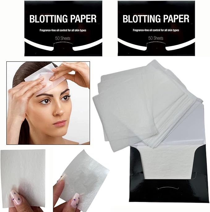 2 Pks FRAGRANCE-FREE Unscented Natural Abaca Blotting Paper - 100 Oil Blotting Sheets - Makeup Friendly UNISEX Oily Skin Shine Blotter Photography Zoom Meetings Travel Gym School - MADE IN TAIWAN-FemmiqueWomen