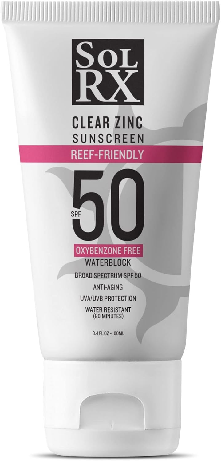 SolRX MINERAL+ SPF 50 Sunscreen - Zinc Oxide Sunscreen, Water Resistant Sunscreen, Reef Safe Sunscreen, Broad Spectrum Sunscreen for Face and Body-FemmiqueWomen