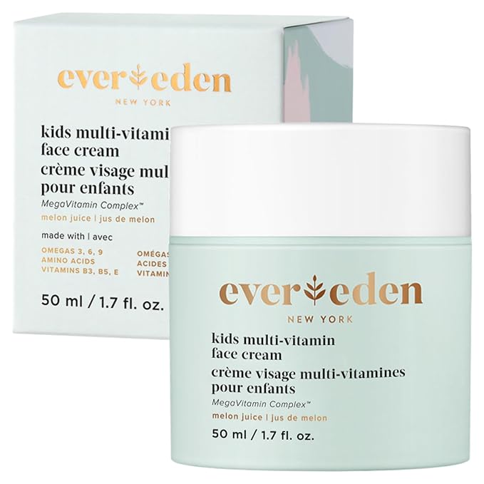 Evereden Kids Face Cream: Melon Juice, 1.7 oz. | Face Lotion | Clean and Non-Toxic Face Moisturizer | Multi-Vitamin Skin Care for Kids-FemmiqueWomen