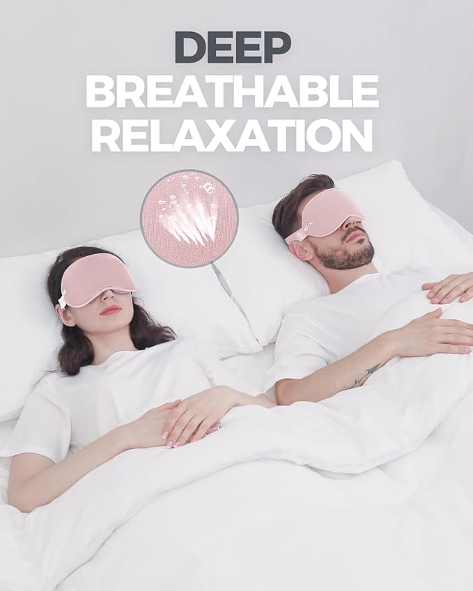 MZOO Luxury Sleep Mask for Back, Side Sleeper, Complete Light Blocking Sleeping Eye Mask Night Blindfold, 3D Zero Pressure & Spacious for Lash Extensions, Breathable Soft Eye Cover Flight Nap Travel-FemmiqueWomen