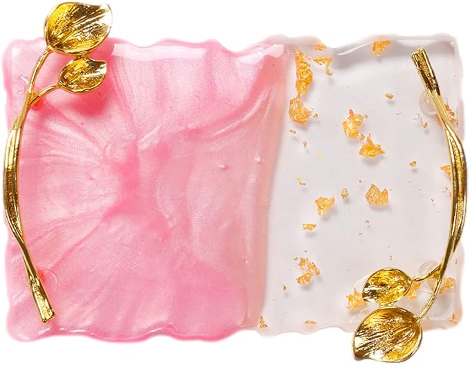 2023 Retro Nail Art Palette, Nail Painting Mixed Color Palette with Leaves Handle, Nail Holder Gel Color Makeup Display Board Pallet (Pink)-FemmiqueWomen