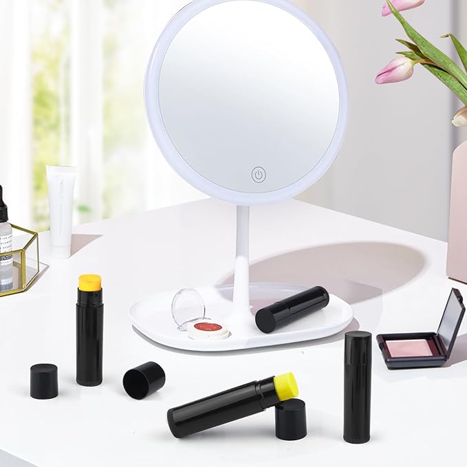 100 Pcs 5.5ml Bulk Empty Lip Balm Tubes Refillable Plastic Lip Gloss Container Travel Lipstick Tubes Chapstick Tubes Holder For DIY Homemade Lip Balm (black)-FemmiqueWomen