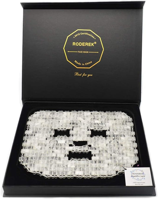 Jade Face Sleeping Mask, Jade Mask for Relieving Face & Eye Puffiness Migraine, Anti Wrinkle Mask Therapy, Yoga Meditation Tools (Clear Crystal)-FemmiqueWomen