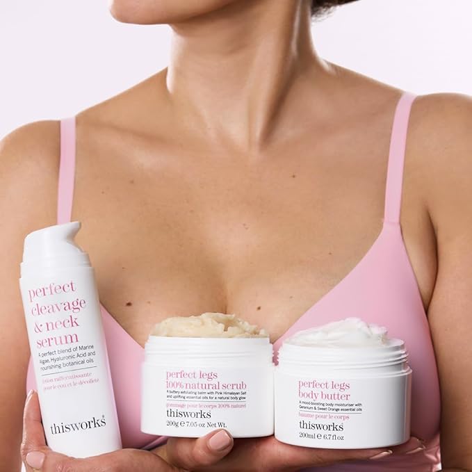 This Works Perfect Cleavage & Neck Serum with Marine Algae & Hyaluronic Acid – Neck Cream Firms & Hydrates – 5 fl oz-FemmiqueWomen