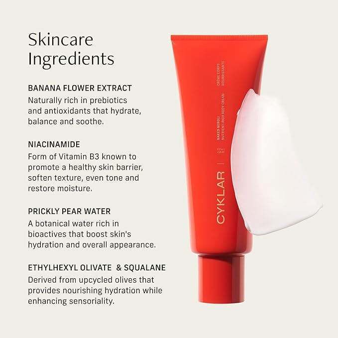 Nutrient Rich Body Cream. Naked Neroli Nourishing Moisturizer with Niacinamide and Banana Flower Extract. Deep Hydration, Thick Body Lotion, Dry Skin Cream for Women and Men, 8 Fl Oz-FemmiqueWomen