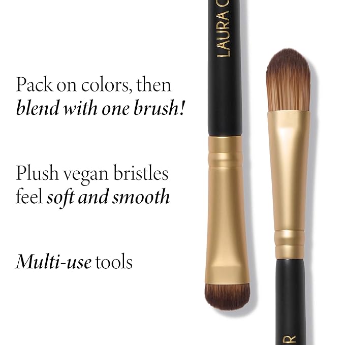LAURA GELLER NEW YORK Dual-Ended Eyeshadow Brush - Domed Shader & Blending Brush for Baked and Pressed Eyeshadow Application - All Over Eye Makeup Brush-FemmiqueWomen
