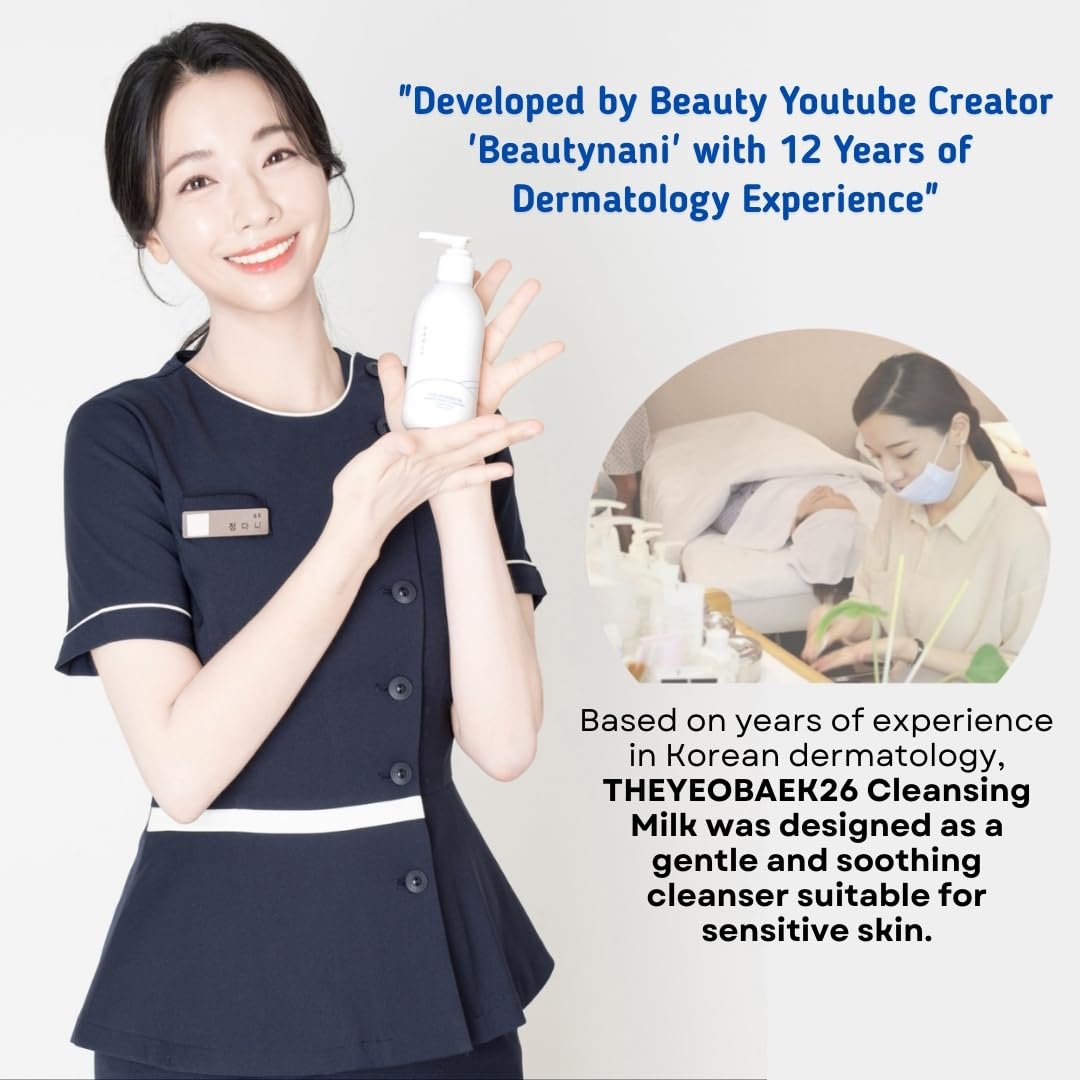 Korean Cleansing Milk for Face – Gentle Facial Cleanser for Dry & Sensitive Skin, Hydrating Makeup Remover, 6.76 Fl Oz (200ml)-FemmiqueWomen