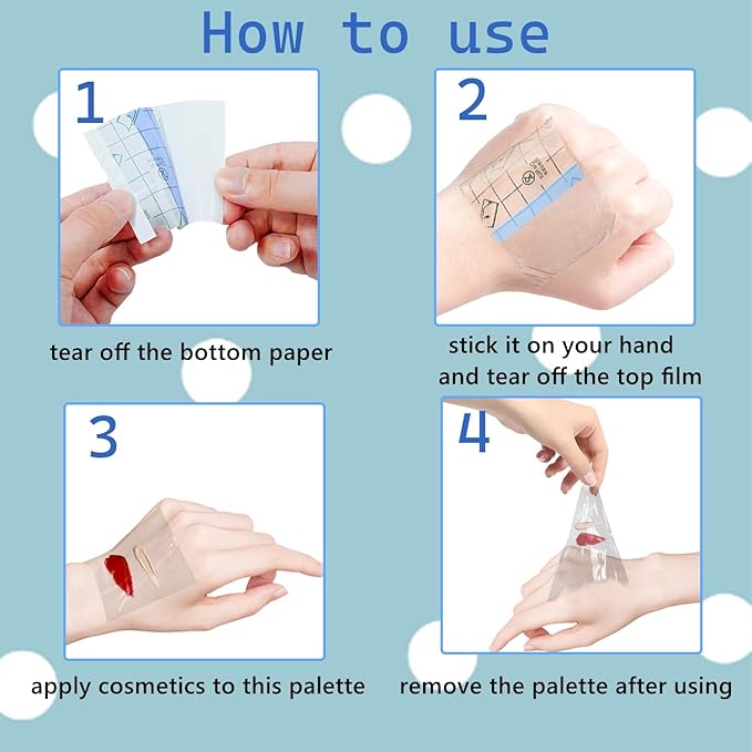 150 Pieces Makeup Hand Palette, Disposable Cosmetics Mixing Palette Foundation Mixing Tray Adhesive Waterproof Transparent Palettes for Makeup Art (2.36 X 2.36 Inch)-FemmiqueWomen