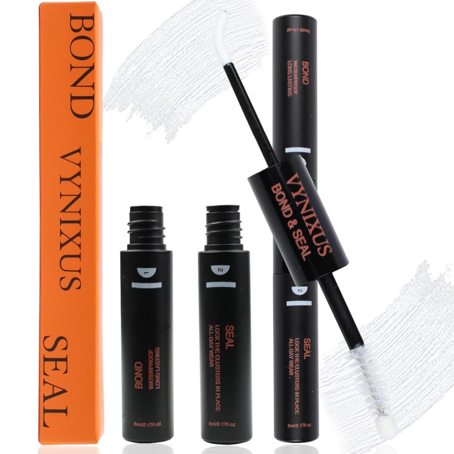 Lash Bond and Seal Waterproof Lash Glue for Eyelash Clusters Lash Cluster Glue Eyelash Glue 2-IN-1 10ml 72H+-FemmiqueWomen