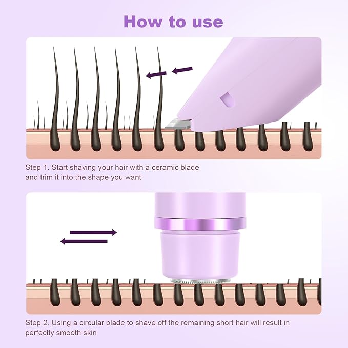 2025 New Bikini Trimmer for Women,Dermave Bikini Shaver,2-in-1 Electric Razors for Women(Purple)-FemmiqueWomen