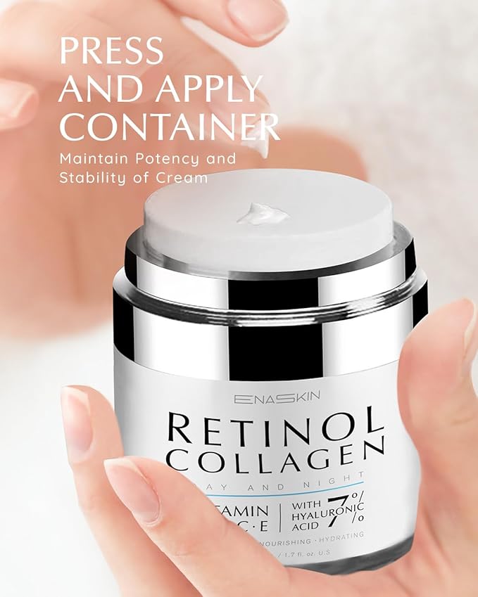 EnaSkin Retinol Cream for Wrinkles: Face Neck Collagen Cream for Tightening Skin - Anti Aging Facial Moisturizer Day and Night for Women and Men 1.7 Fl OZ-FemmiqueWomen