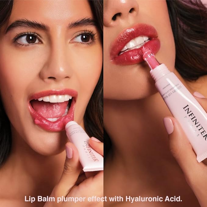 Infinitek Paris Luxury Lip Balm with Hyaluronic Acid - Hydrating Lip Gloss Plumper, Volumizing Tinted Lip Balm Makeup, Plumping Lip Gloss to Nourish & Repair Damaged Lips, 0.33 oz / 9.35 g-FemmiqueWomen