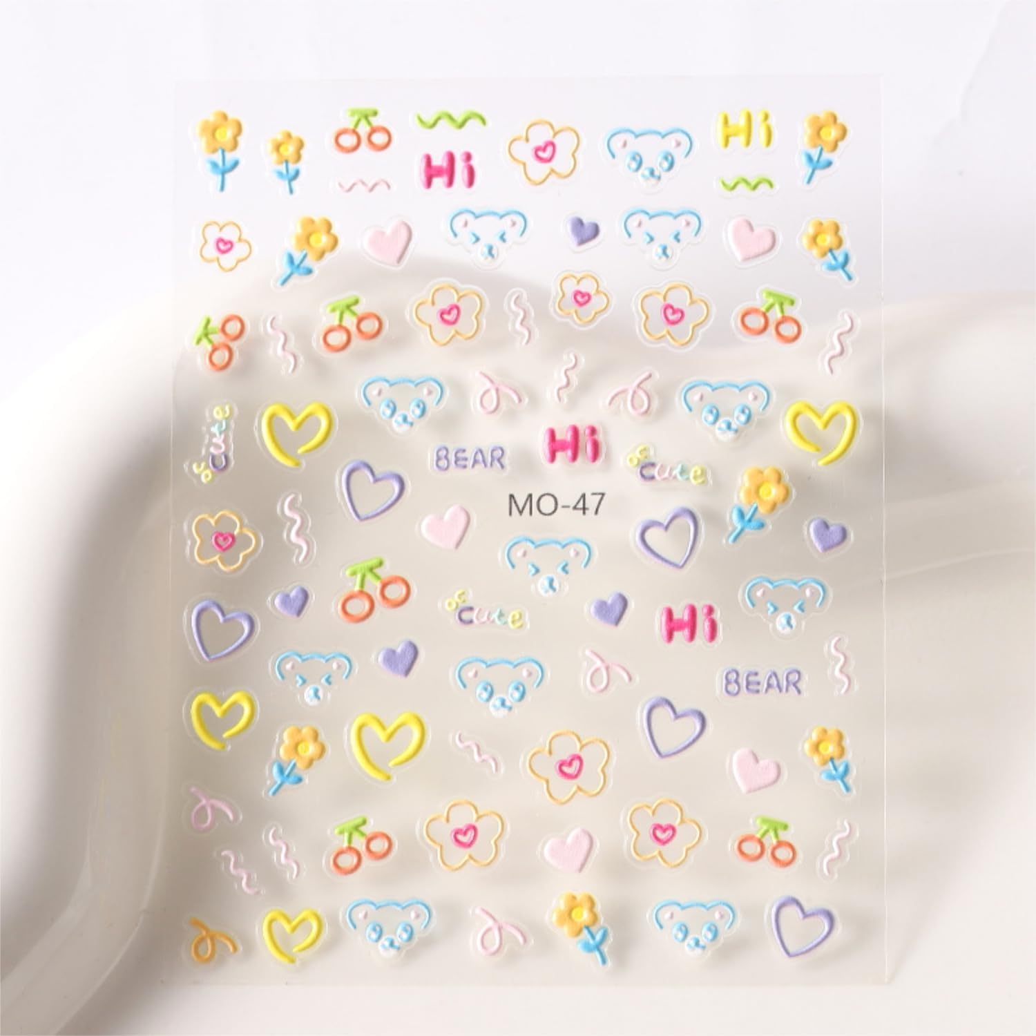 3 Sheets Valentine's Nail Stickers - 5D Embossed Heart Nail Decals for Valentine's Day - Cute Colorful Heart Design for Women & Girls-FemmiqueWomen