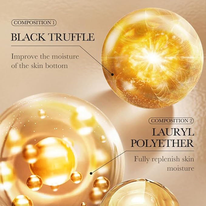 24K Gold Under Eye Patches (5 Pairs) - Black Truffle Under Eye Mask with Newly Upgraded 3D Wrap-around Design, Specifically for Canthus Wrinkles and Dryness Around the Eyes (Gold)-FemmiqueWomen