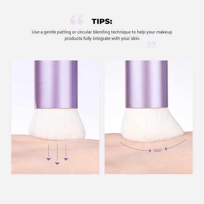 Jessup Foundation Brush for Liquid Makeup, Face Kabuki Makeup Brush for Contour Powder Blush and Bronzer, Ultra-Soft Fiber Perfect for Blending Liquid AS003-FemmiqueWomen