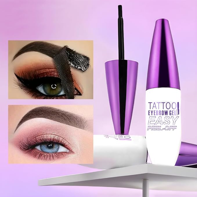 2Pcs Gray Brown Peel Off Brow Tint Gel - Waterproof & Sweatproof Tattoo Effect, Transfer-Resistant Multi-Day Wear, All Skin Types Mother’s Day Gift Set-FemmiqueWomen