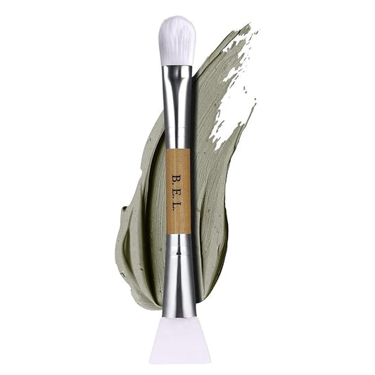 Bare Essentials Living - Clay Face Mask Brush (1 Pack, Bamboo) Dual Soft Silicone Face Mask Applicator Brush Tool, Great Facial Essentials, Moisturizer Applicator & Skincare Brush for Facials-FemmiqueWomen