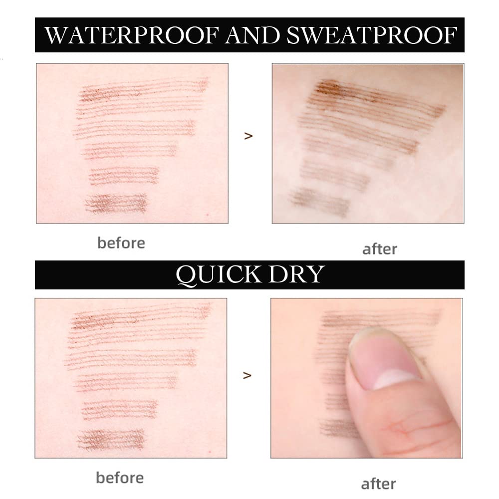 2 Pcs/Set Eyebrow Ink Pencil by Brow Stylist -Micro 4 Point Brow Pen Lift & Snatch Eyebrow Pen Kits with 3 Eyebrow Stencil Long-Lasting Waterproof Natural Eyebrow Hair (2# brown)-FemmiqueWomen