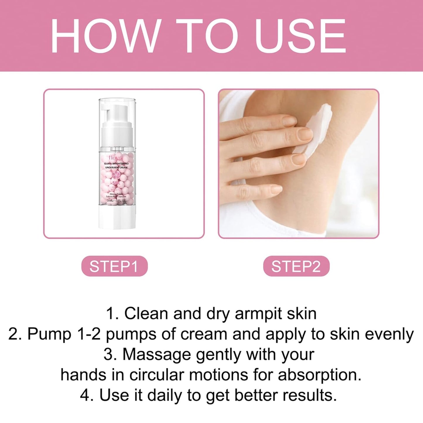 2PCS Gluta Brightening Booster Cream, Underarm Brightening Cream, Brightening Booster Sakur Pearl Capsules,Body Care Cream,Exfoliating Body Gel For Women-FemmiqueWomen